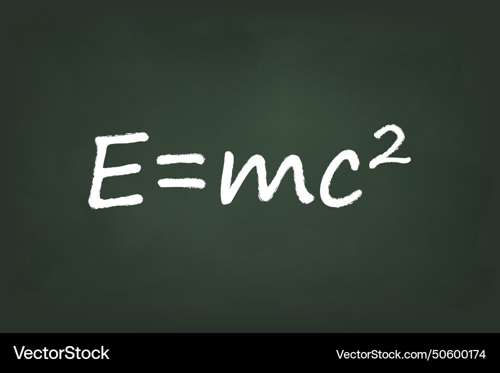 Emc2 formula written in white chalk on a dark Emc2 formula written in white chalk on a dark vector image