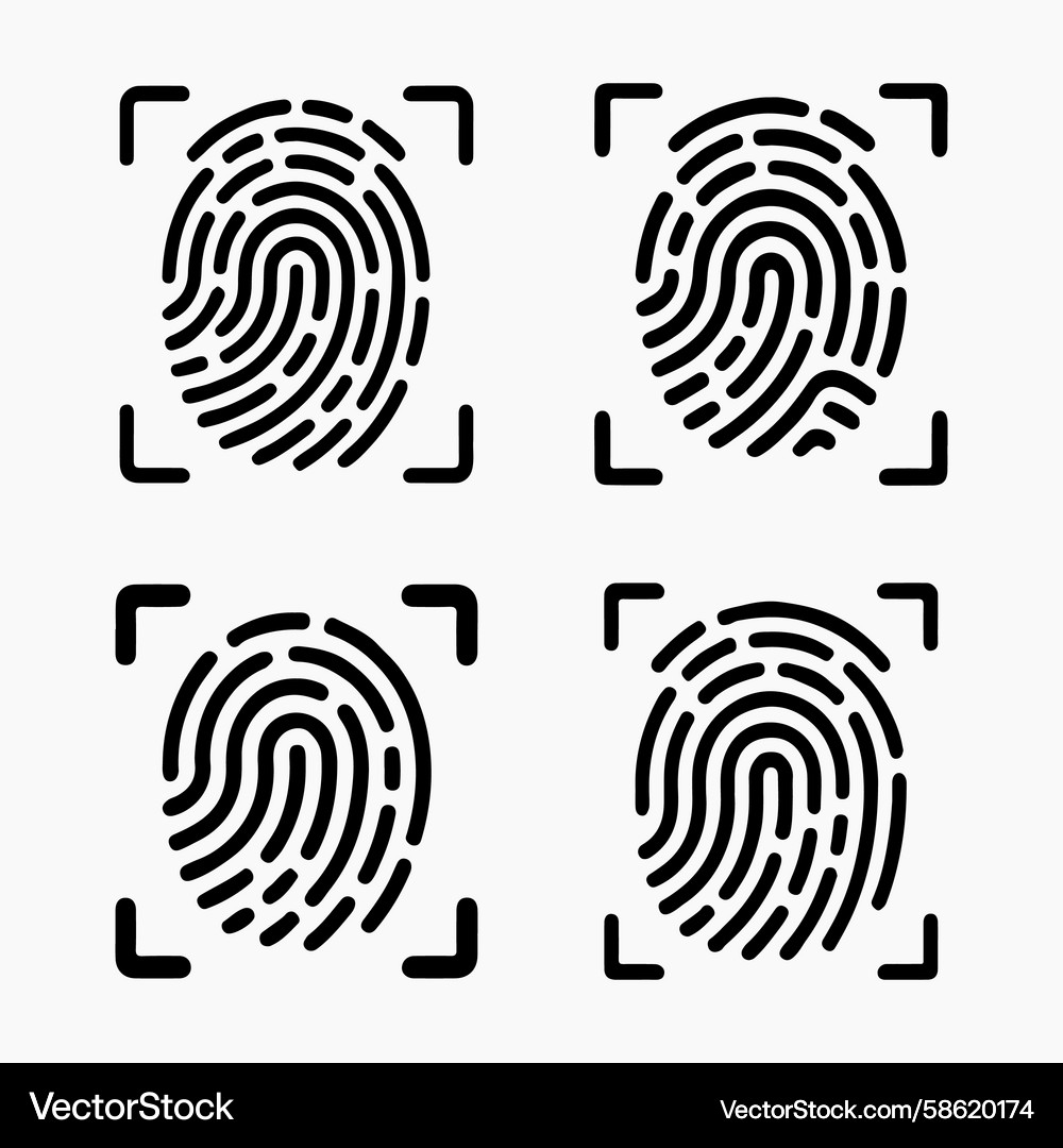 Fingerprint scans captured in a grid layout Fingerprint scans captured in a grid layout Vector Image