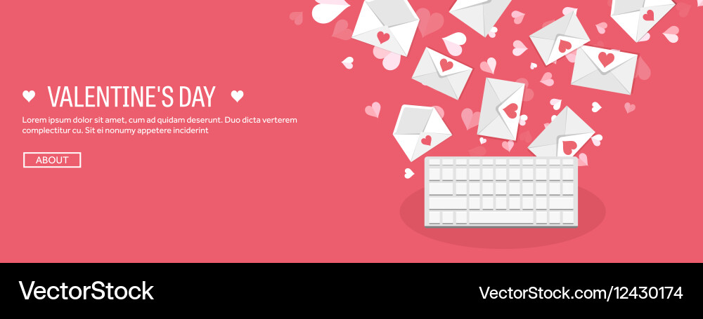 Flat background with keyboard Vector Image
