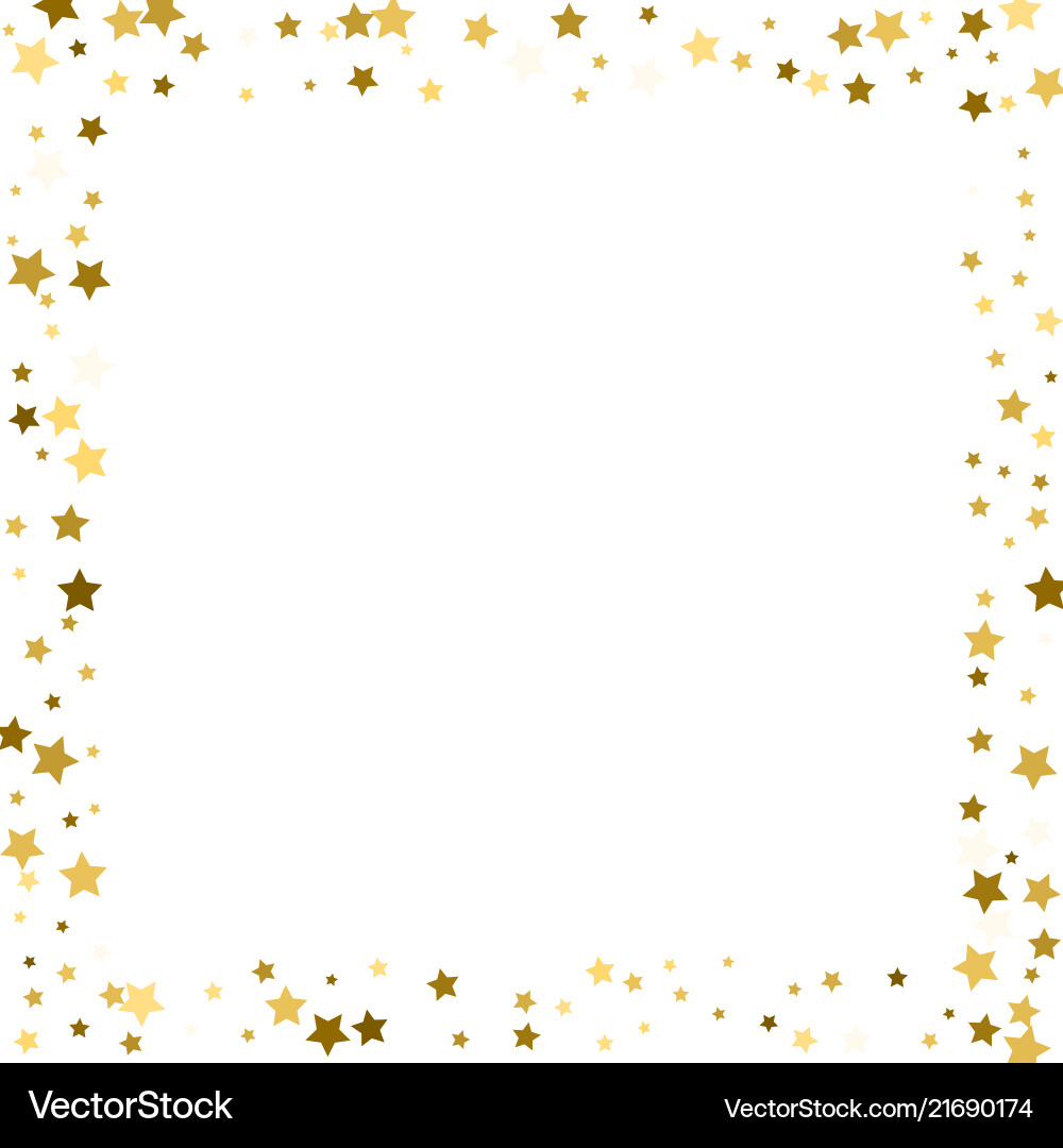 Frame gold stars on a white background Royalty Free Vector