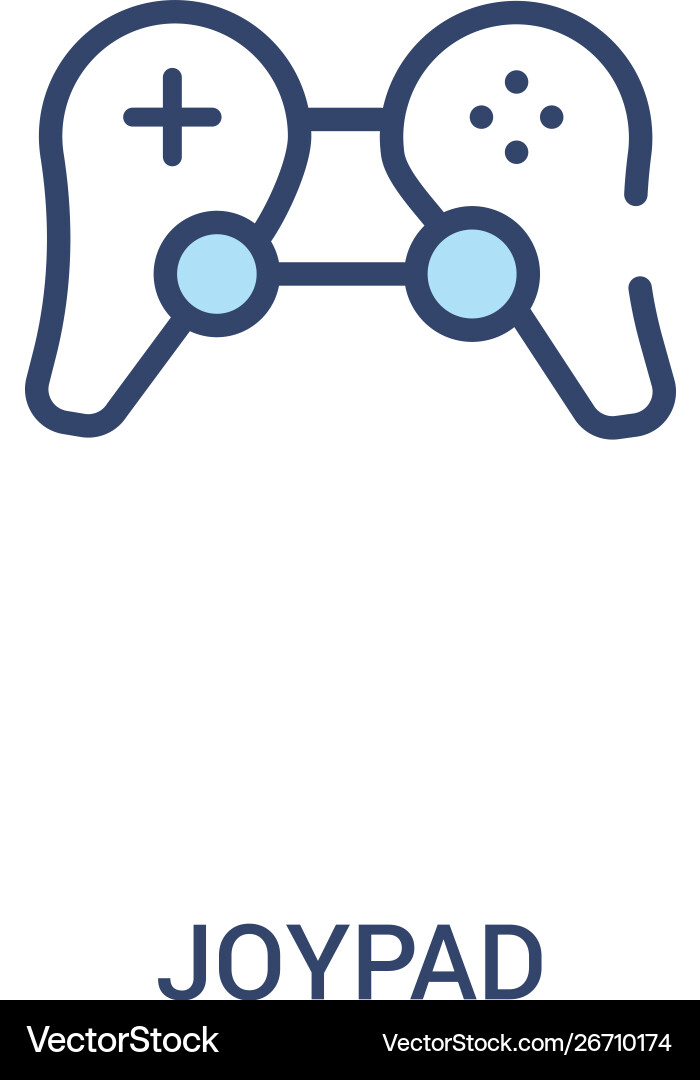 Joypad concept 2 colored icon simple line element Joypad concept 2 colored icon simple line element vector image