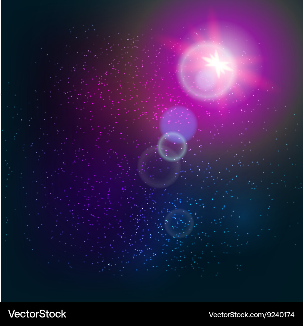 Light effect n dark with particles and rays vector image