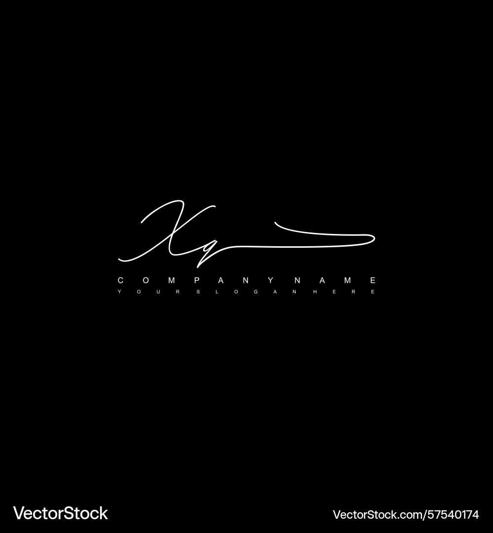 Minimal signature logo design with xq initials Minimal signature logo design with xq initials Vector Image