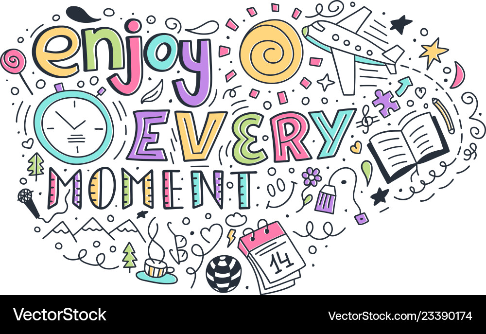 Modern abstract design template with enjoy every Vector Image
