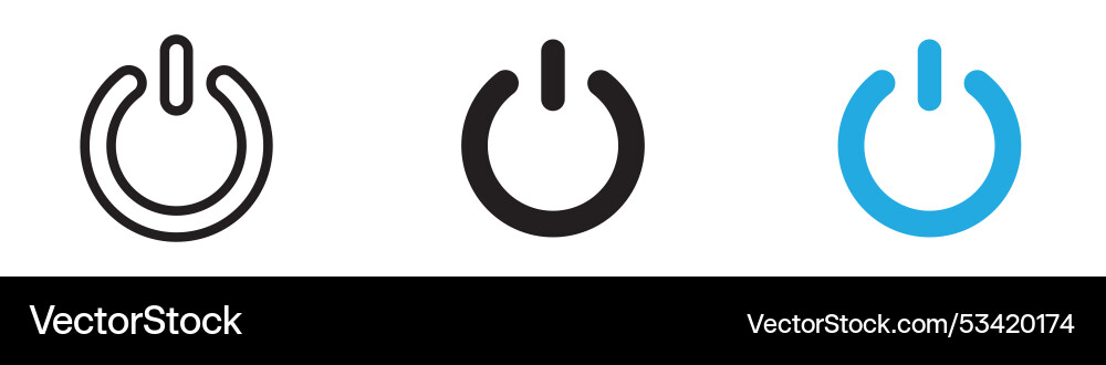 Power button icon thin line vector image