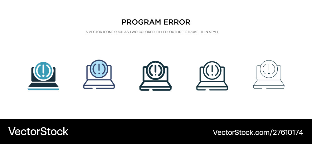 Program error icon in different style two Program error icon in different style two vector image