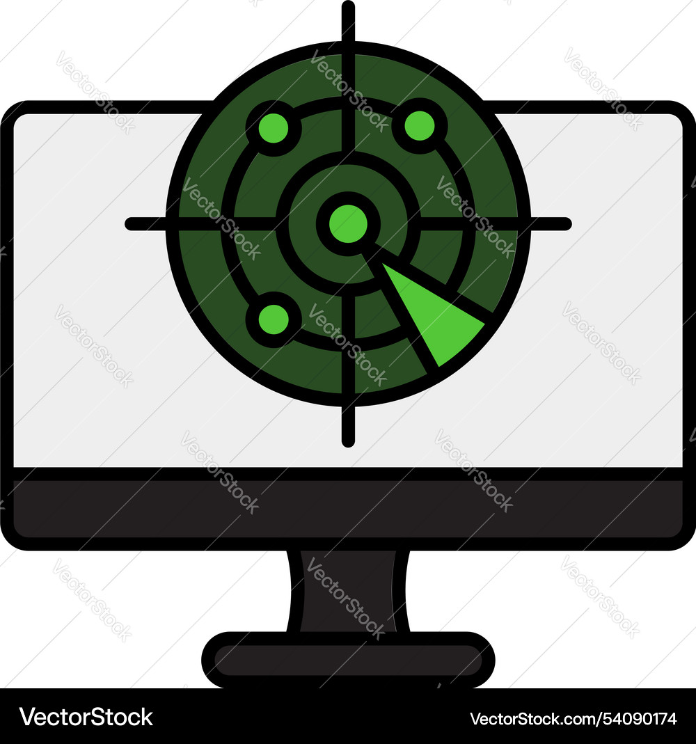 Radar line filled icon design Royalty Free Vector Image
