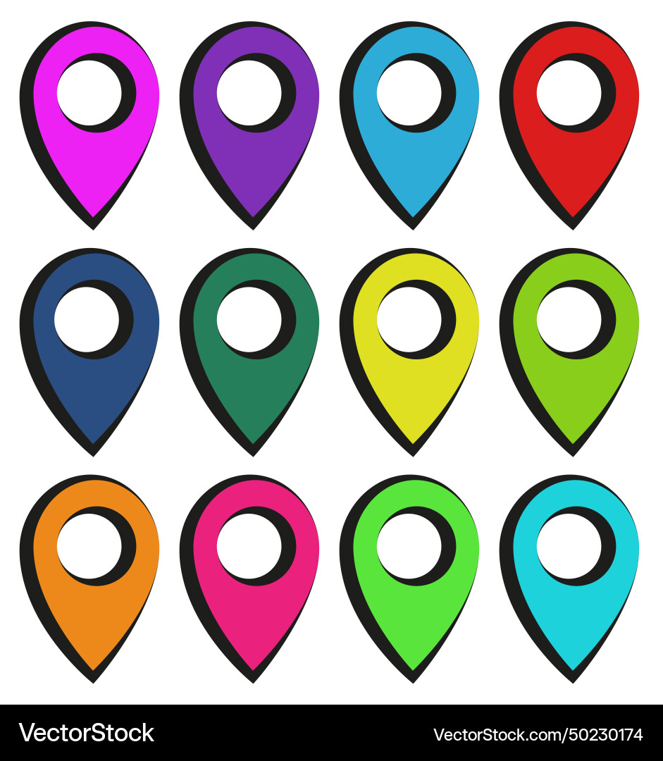 Shows the location of various points interest Shows the location of various points interest vector image