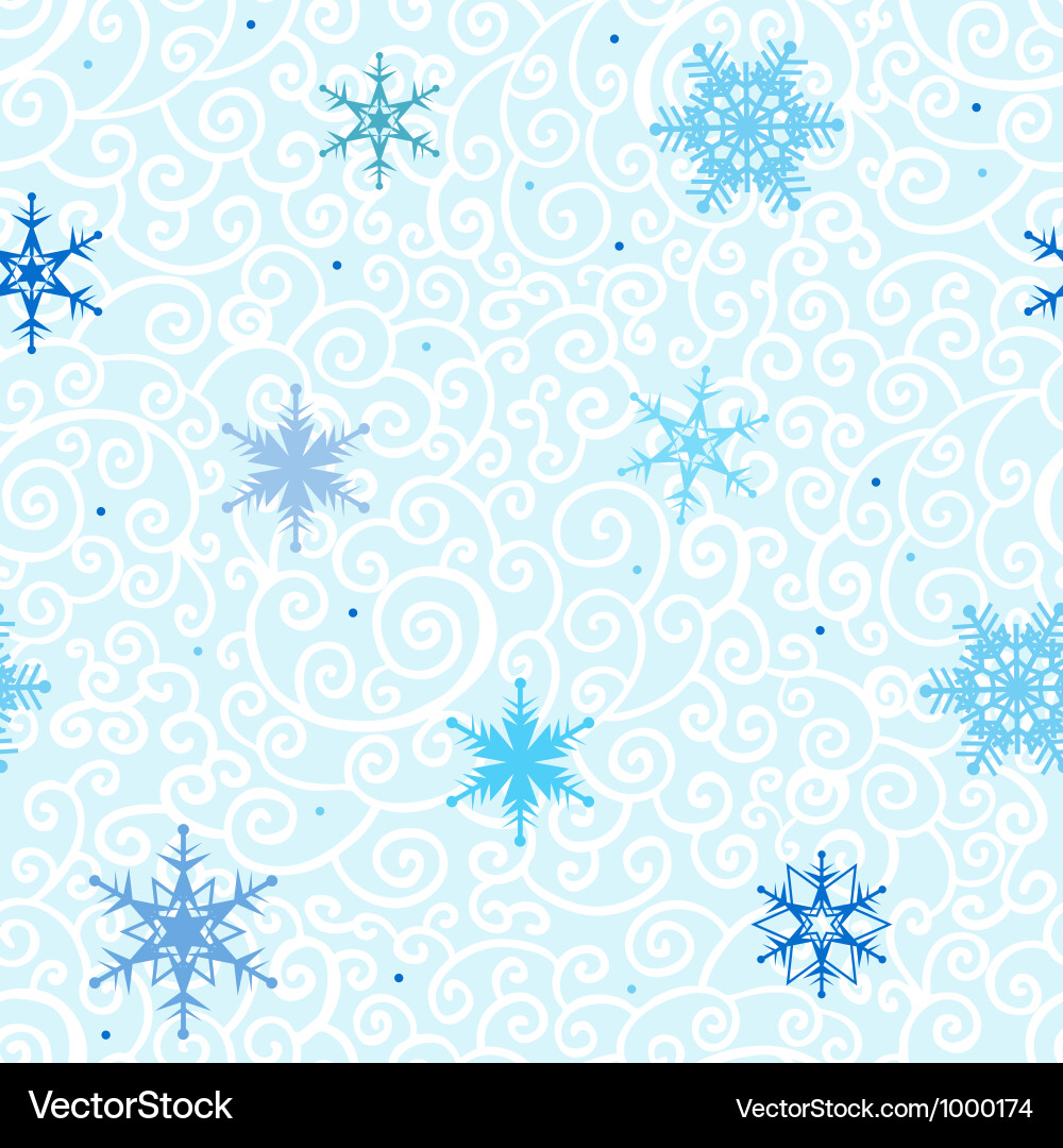 Snowflake Seamless Pattern vector image
