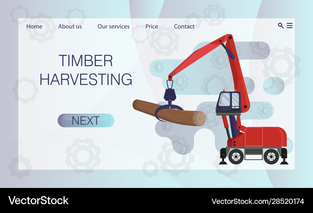 Timber handling machine wheel reloader logging Timber handling machine wheel reloader logging Vector Image