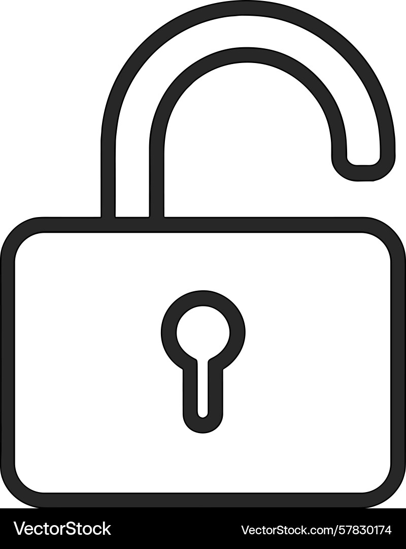Unlocking potential with a simple padlock symbol vector image