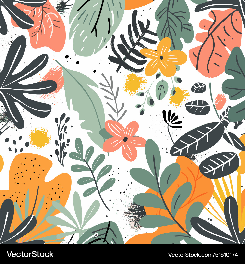 Vibrant tropical pattern showcasing array stylized Vibrant tropical pattern showcasing array stylized vector image