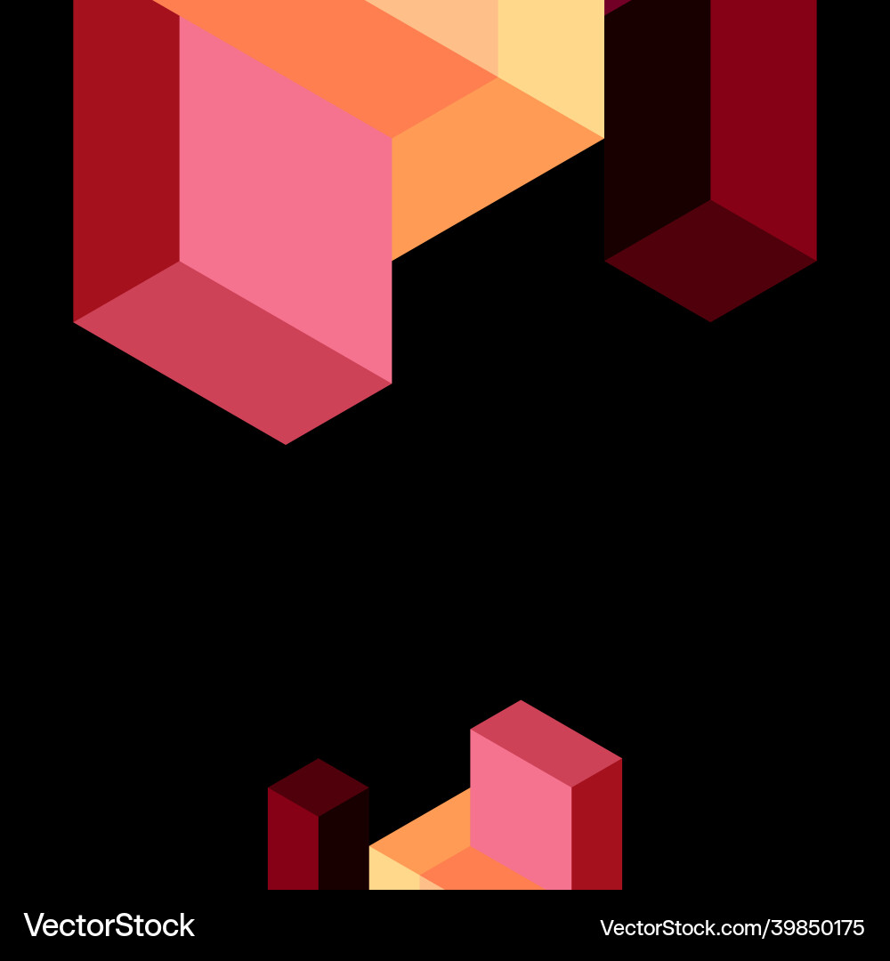 Abstract background 3d cubes cubic elements vector image