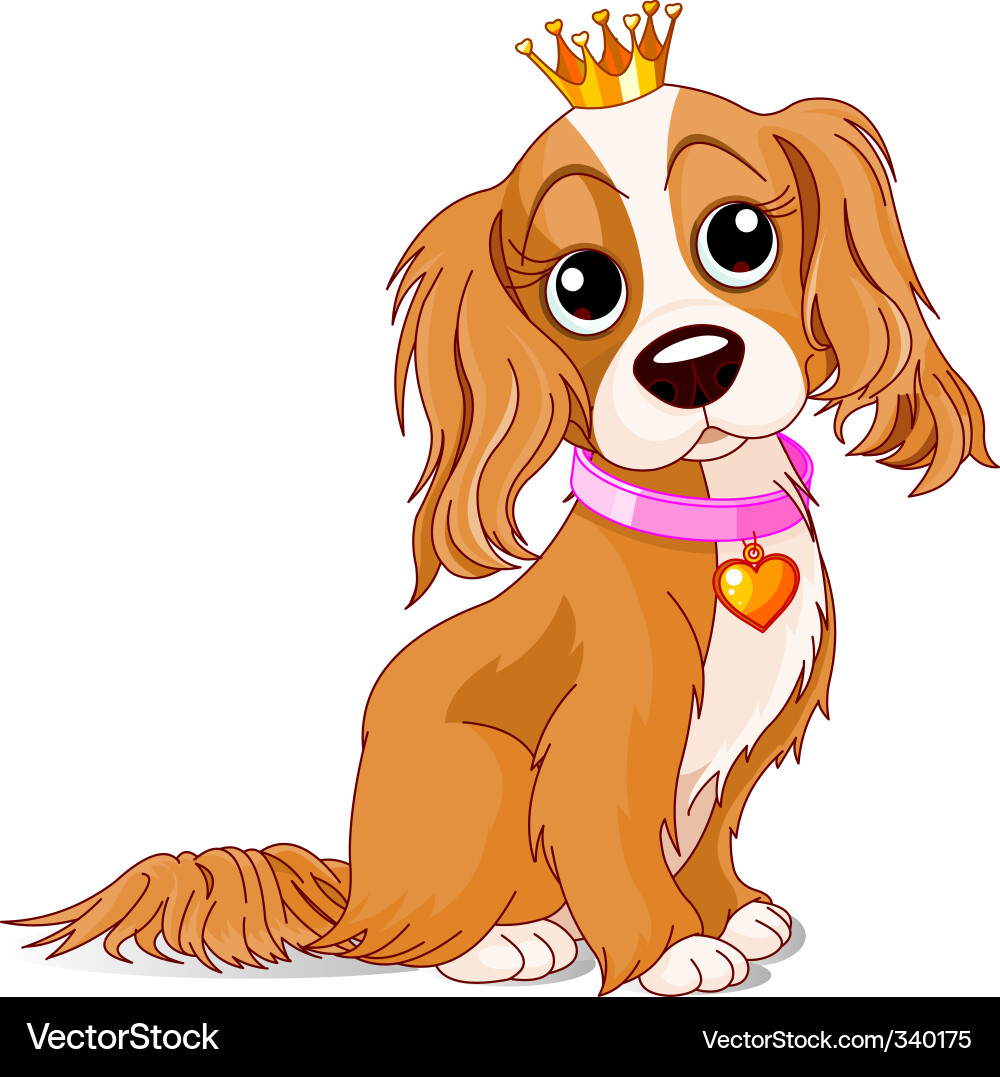 Adorable Crowned Dog Vector Image