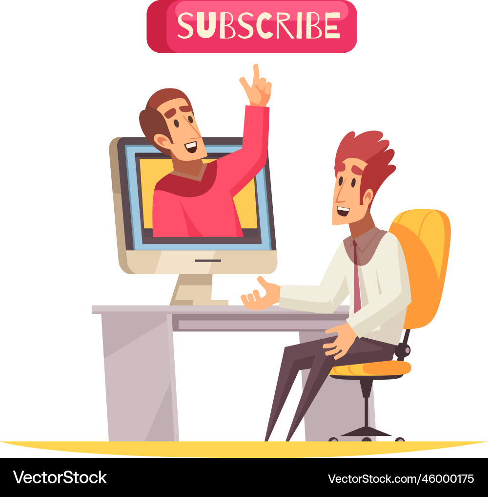 Blogger channel subscribe composition Blogger channel subscribe composition vector image