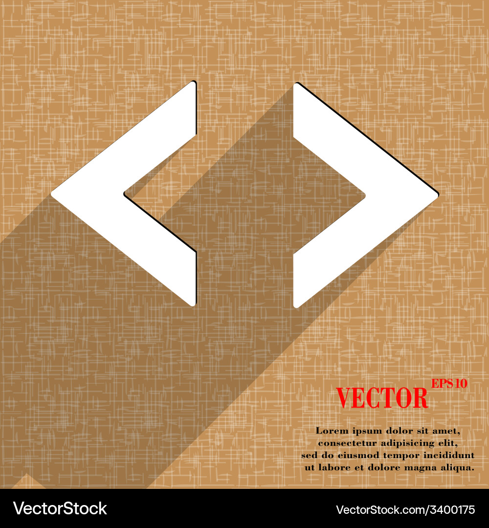 Code icon symbol flat modern web design with long Vector Image