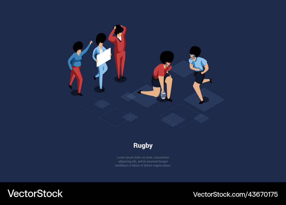 Concept of playing rugby and sports academy vector image