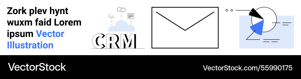 Crm integration email communication and data Crm integration email communication and data vector image
