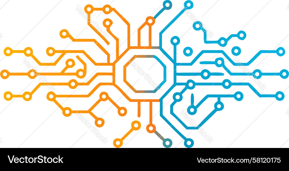 Digital Circuit Node Vector Image