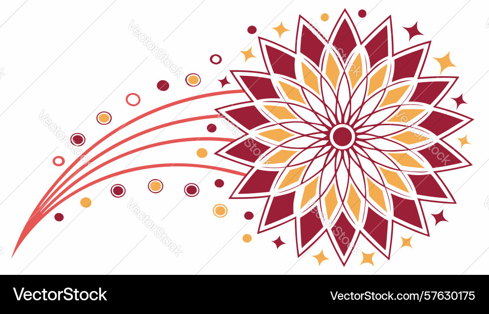 Dynamic floral explosion with trailing petals Vector Image