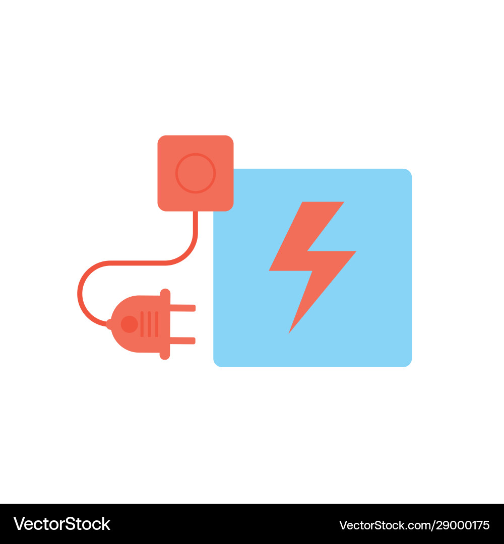 Electric plug cord and socket interface icon Electric plug cord and socket interface icon vector image
