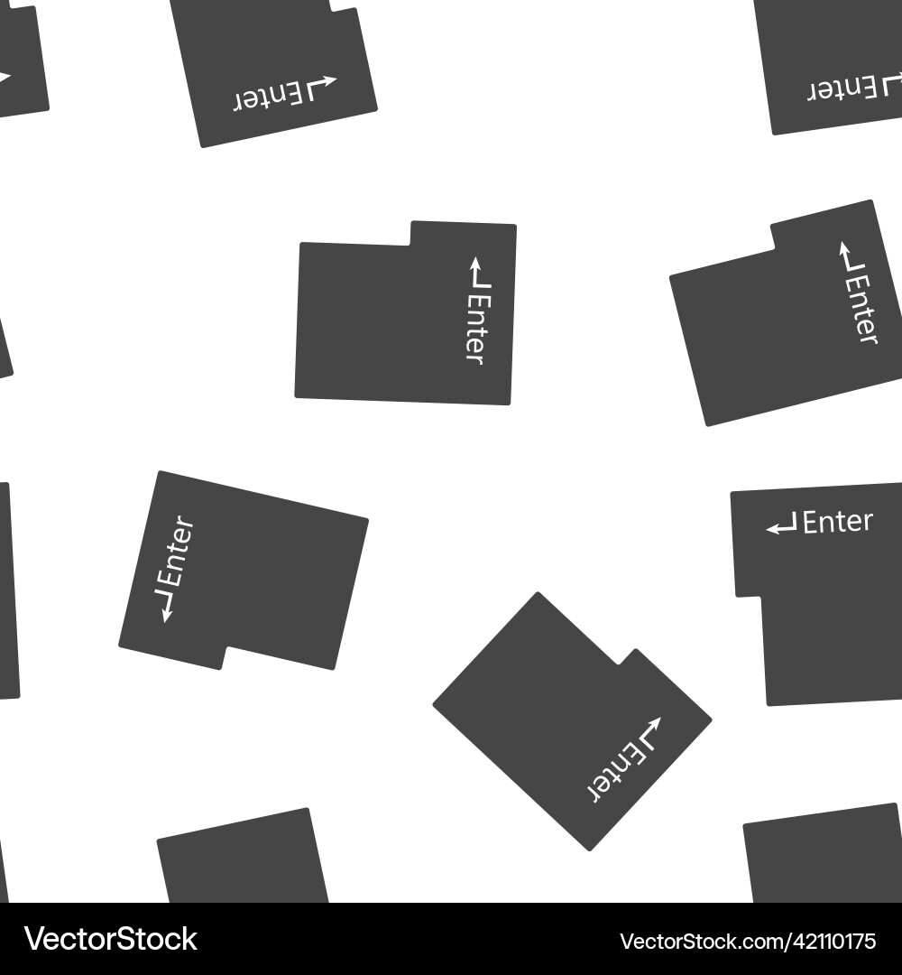 Enter button icon seamless pattern on a white Vector Image