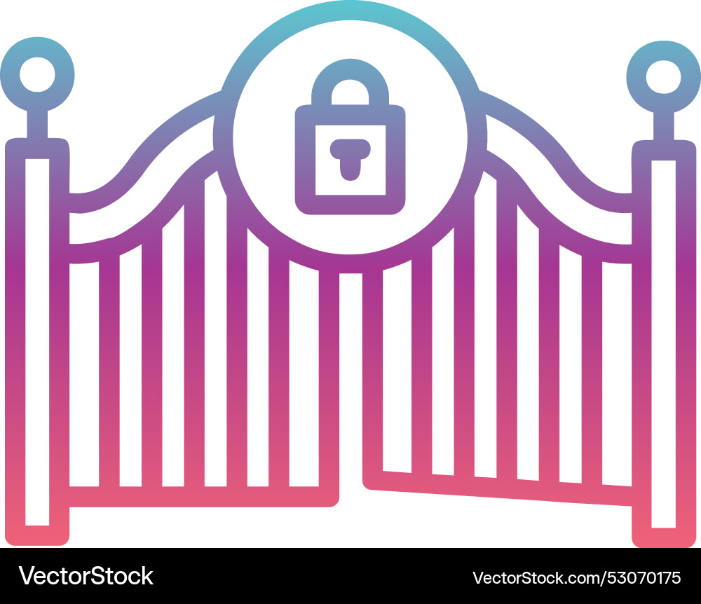 Gate close line gradient design Vector Image
