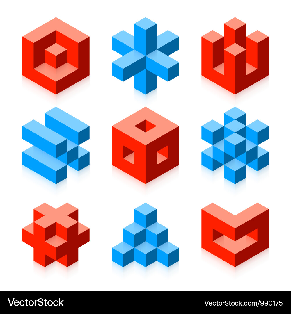 Geometric Cubic Shapes Vector Image