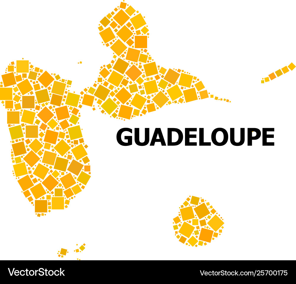 Gold rotated square pattern map guadeloupe vector image