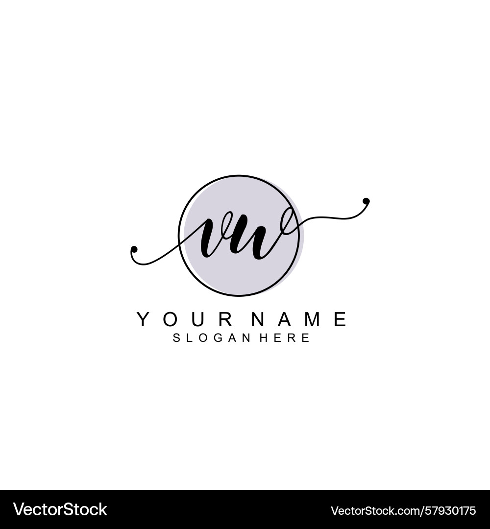 Handwriting logo concepts with initial vw Vector Image