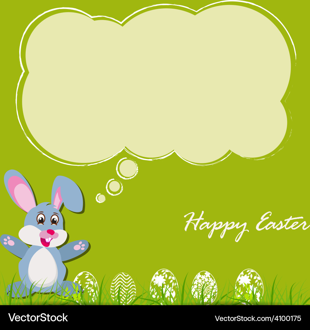 Happy easter card with eggs and rabbits Royalty Free Vector