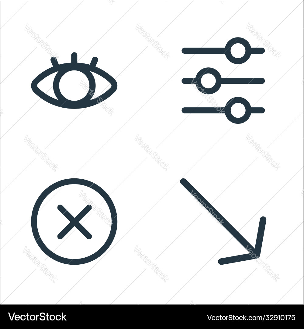 Interface line icons linear set quality Interface line icons linear set quality vector image