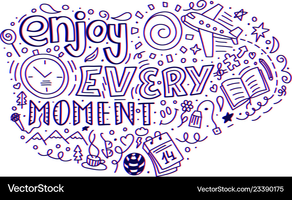 Modern abstract design template with enjoy every Vector Image