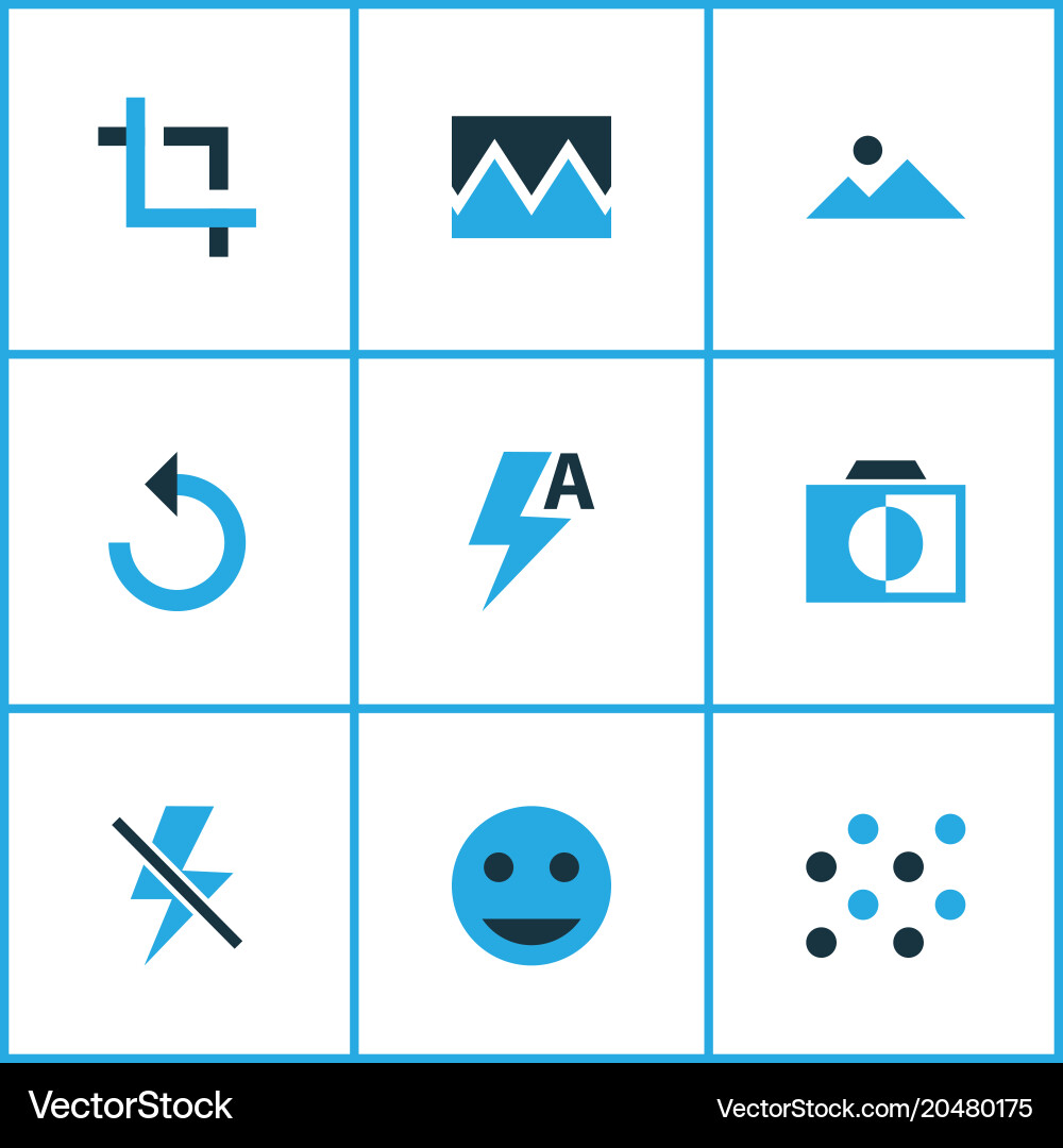 Picture icons colored set with automatic reload vector image
