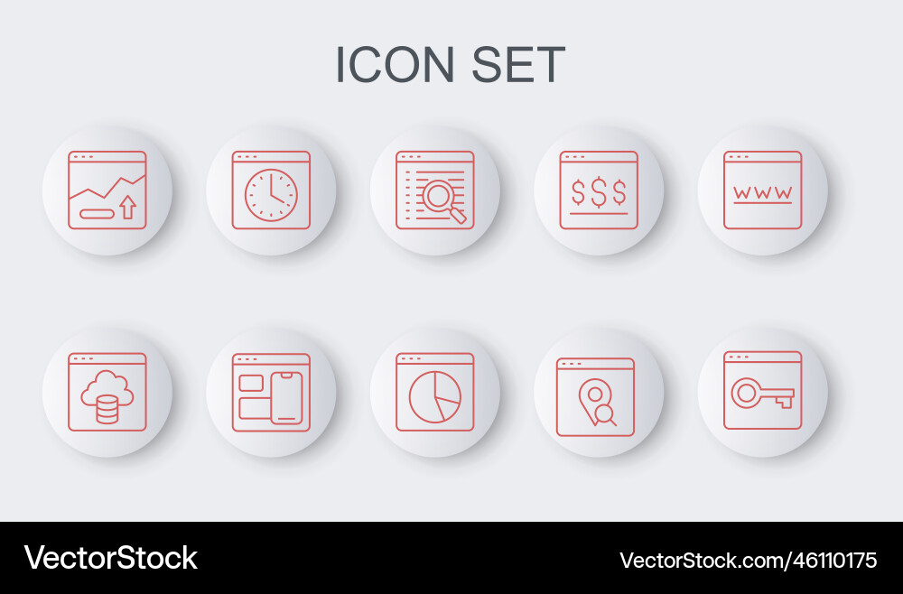 Set line secure your site with https search Set line secure your site with https search vector image