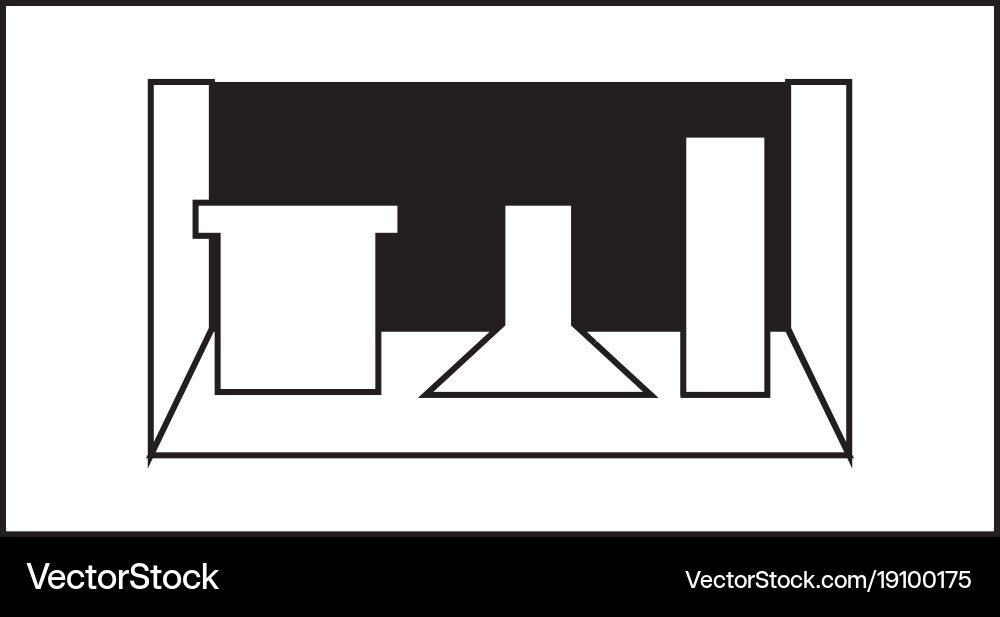 Shelf with decorative objects vector image