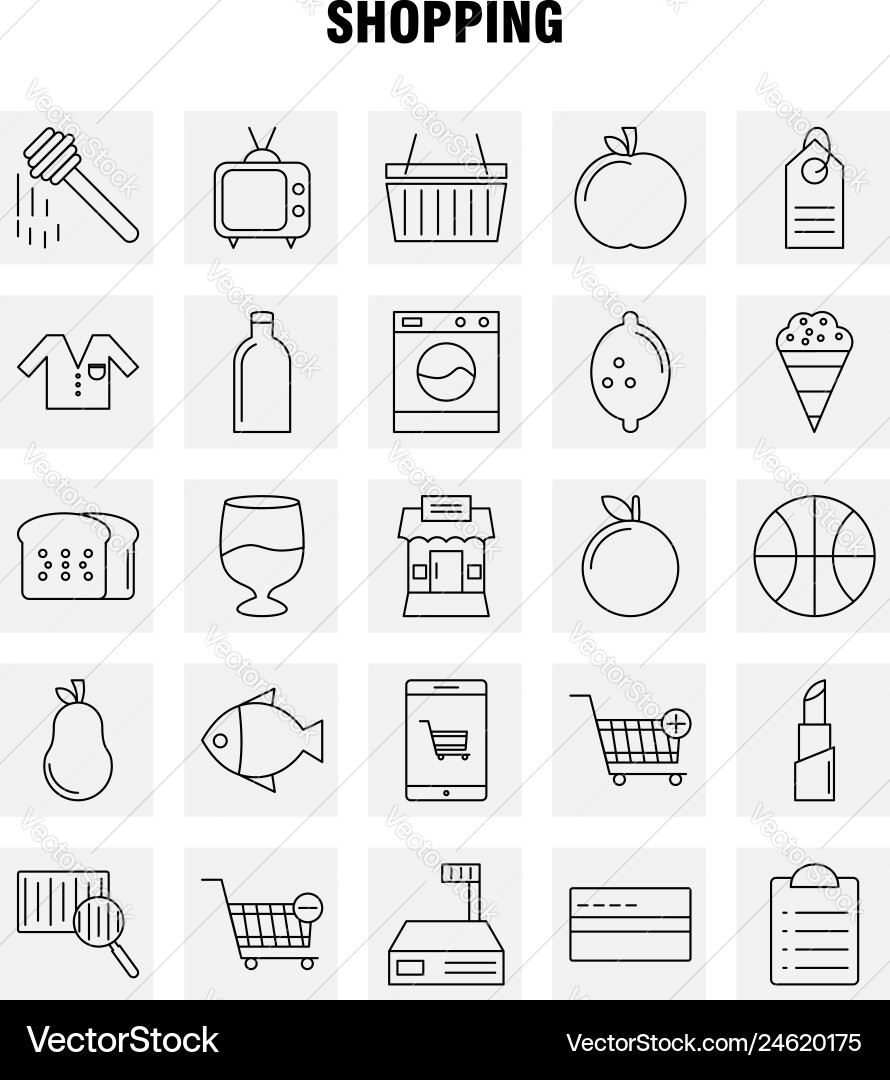 Shopping line icon for web print and mobile uxui Shopping line icon for web print and mobile uxui vector image