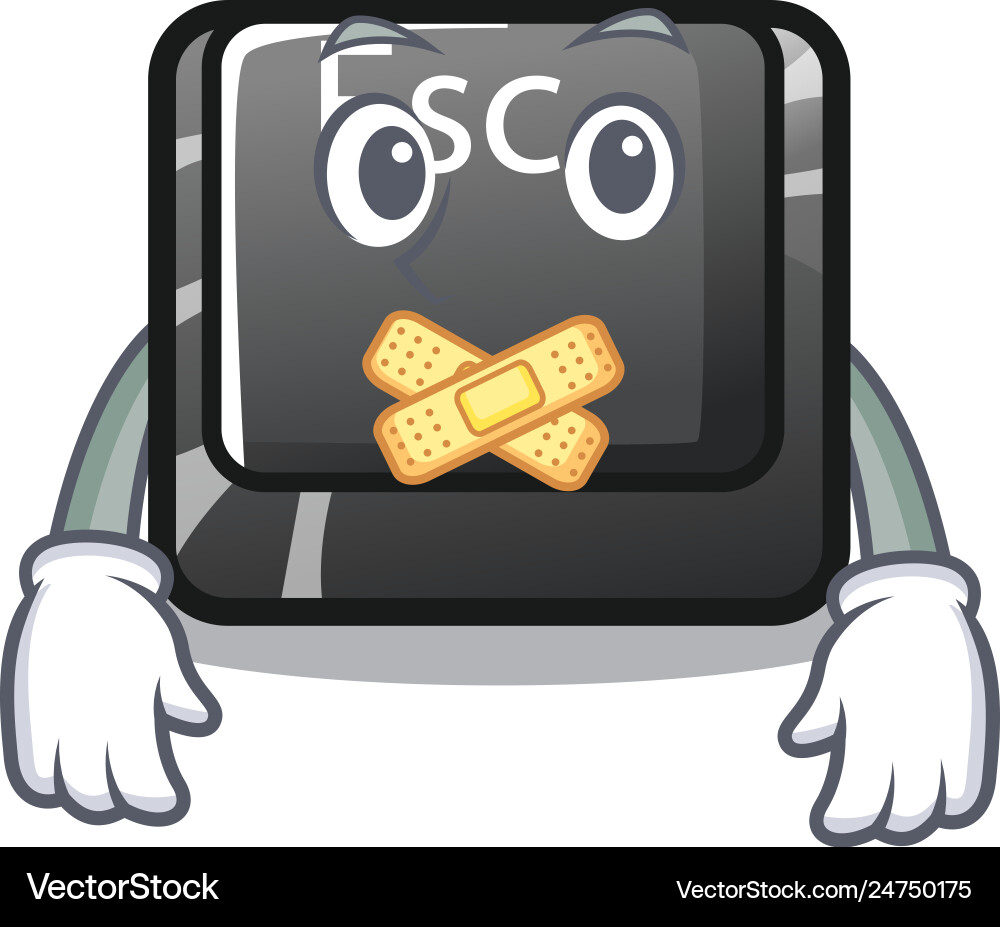 Silent button esc isolated in character vector image