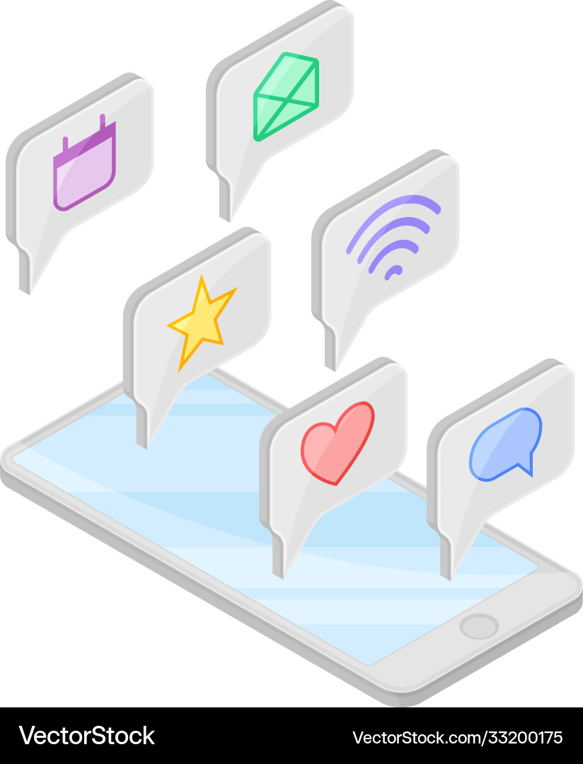 Smartphone software with mail and messaging app Smartphone software with mail and messaging app vector image