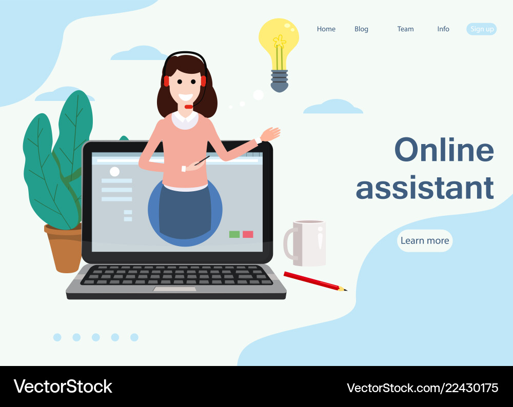Startseite Online-Assistent Kunden Startseite Online-Assistent Kunden vektorbild