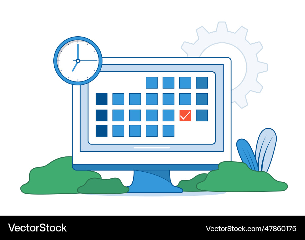 Work Task Scheduling & Planning vector image