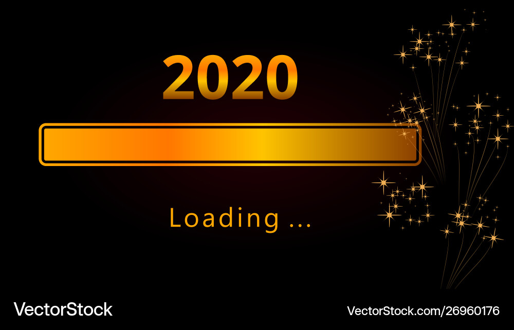 2020 happy new year shiny golden loading progress vector image
