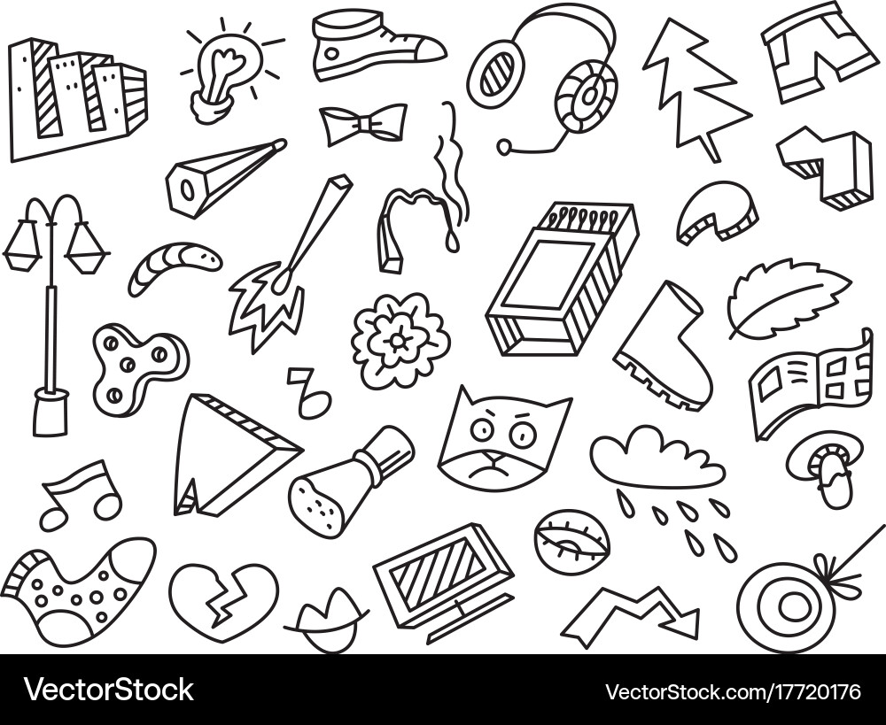 Abstract set with many items collection Vector Image