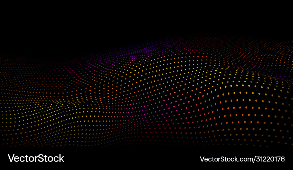 Abstract wavy halftone dots background Royalty Free Vector