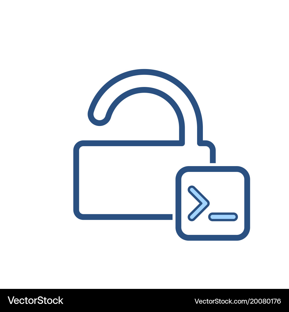 Admin console input lock office open icon vector image