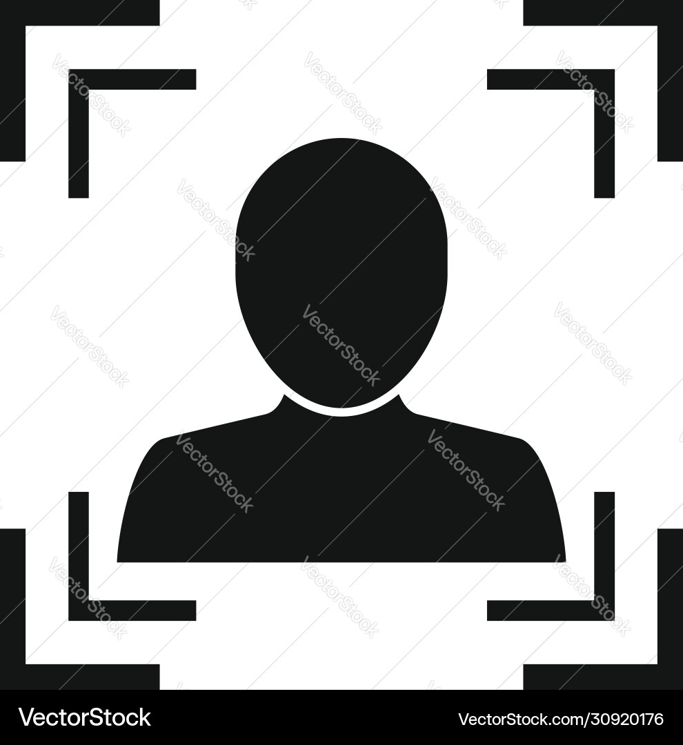 Avatar face authentication icon simple style Avatar face authentication icon simple style vector image