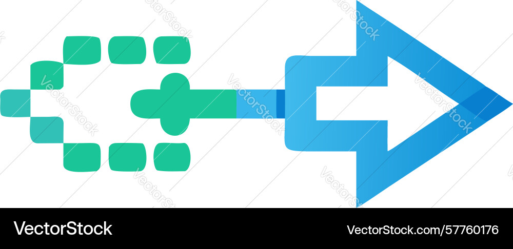 Chain link arrow for interconnected process flow vector image