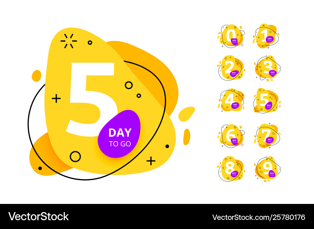 Countdown Timer - Days To Go Badges vector image