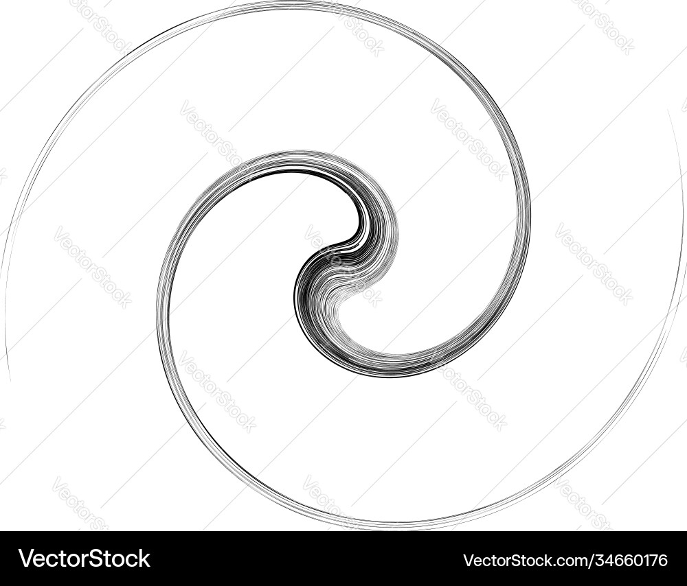 Curve rotated volute helix shape spiral swirl Curve rotated volute helix shape spiral swirl vector image