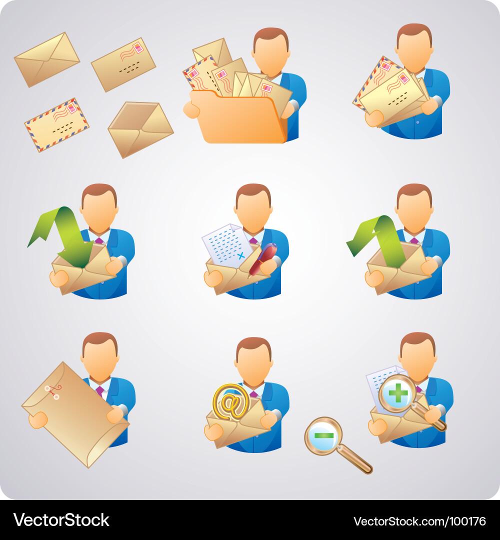 Email Communication Icons vector image